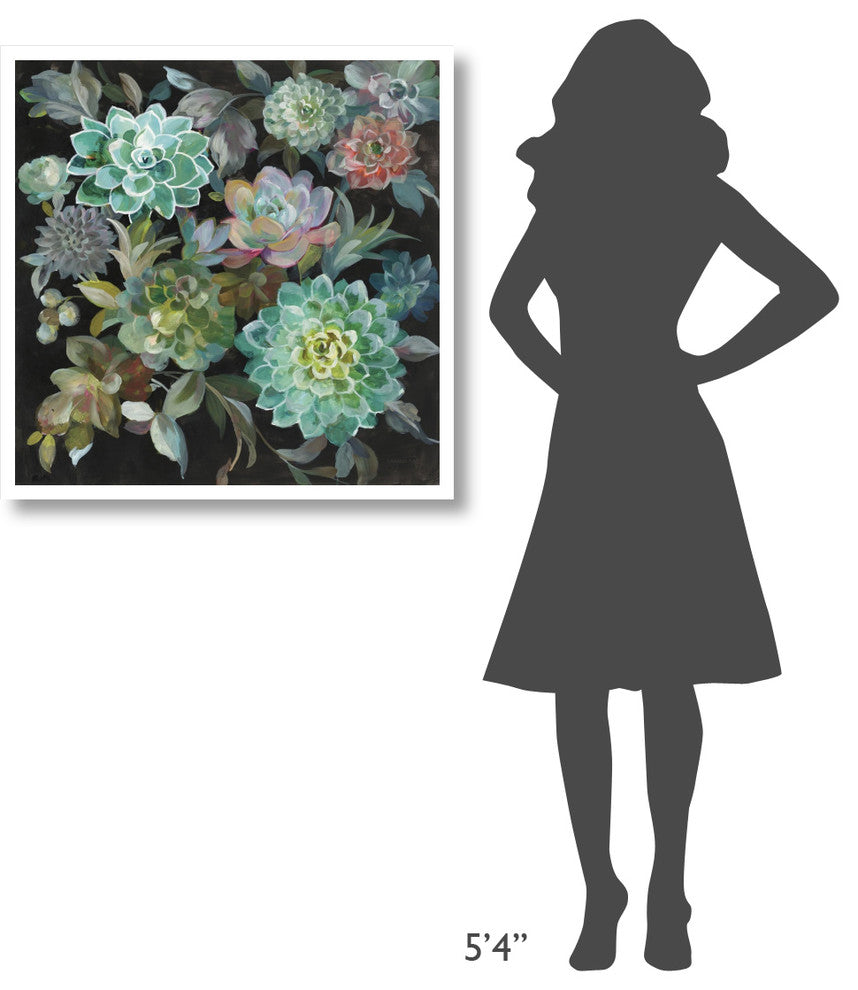"Floral Succulents" Digital Paper Print by Danhui Nai, 32"x32"