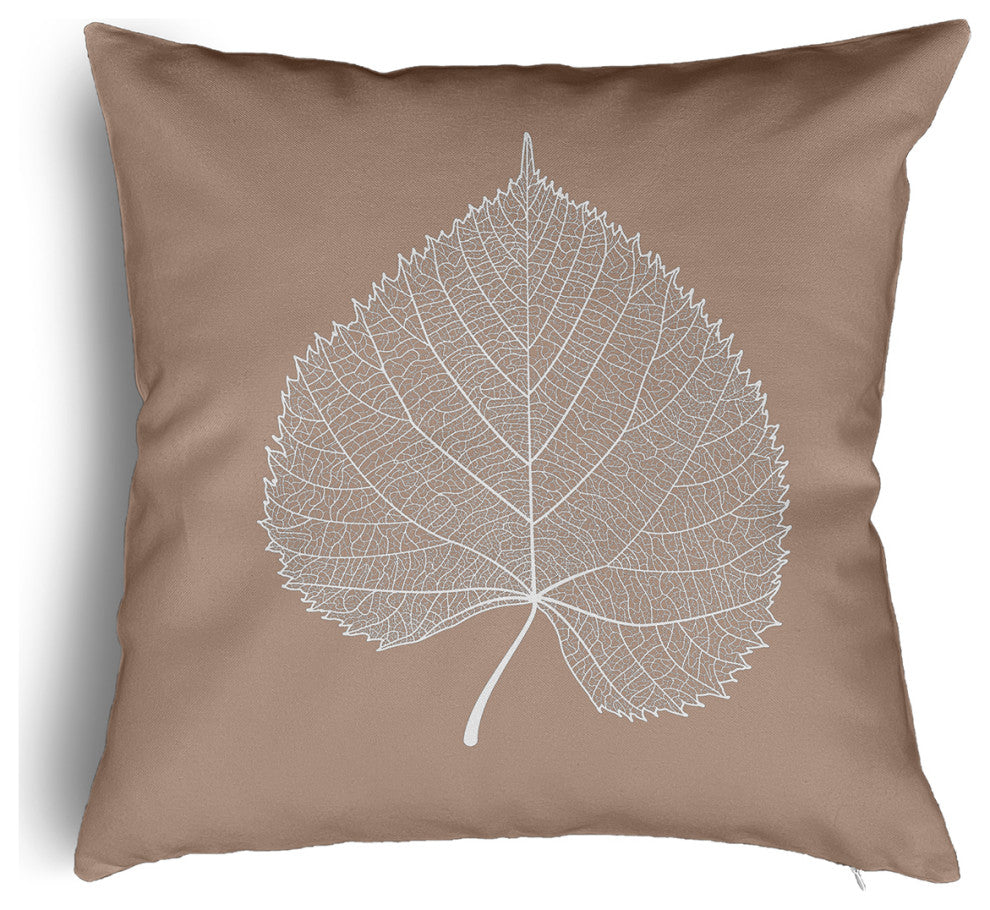 Leaf Study Accent Pillow With Removable Insert, Mauve, 20"x20"
