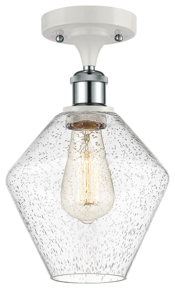 Innovations 516-1C-WPC-G654-8-LED Semi-Flush Mount, White/Polished Chrome