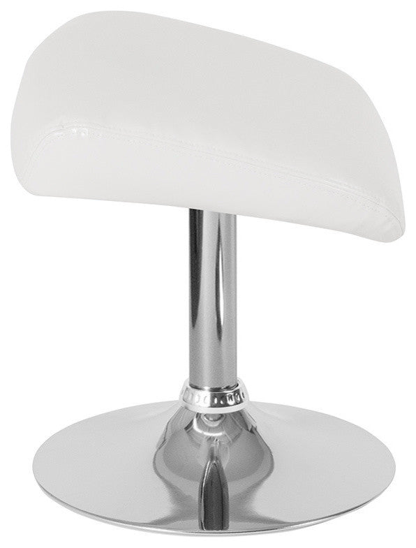 Egg Series Ottoman, White Leather