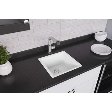 Elkay Luxe 15 3/4" One Bowl Drop In/Undermount Bar/Prep Kitchen Sink, ELX1616RT0