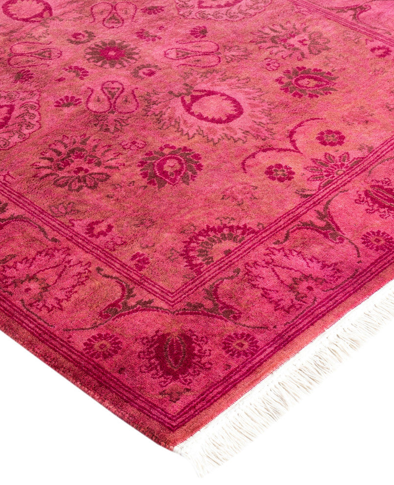 Overdyed One-of-a-Kind Hand-Knotted Area Rug Pink, 2' 6" x 10' 1"