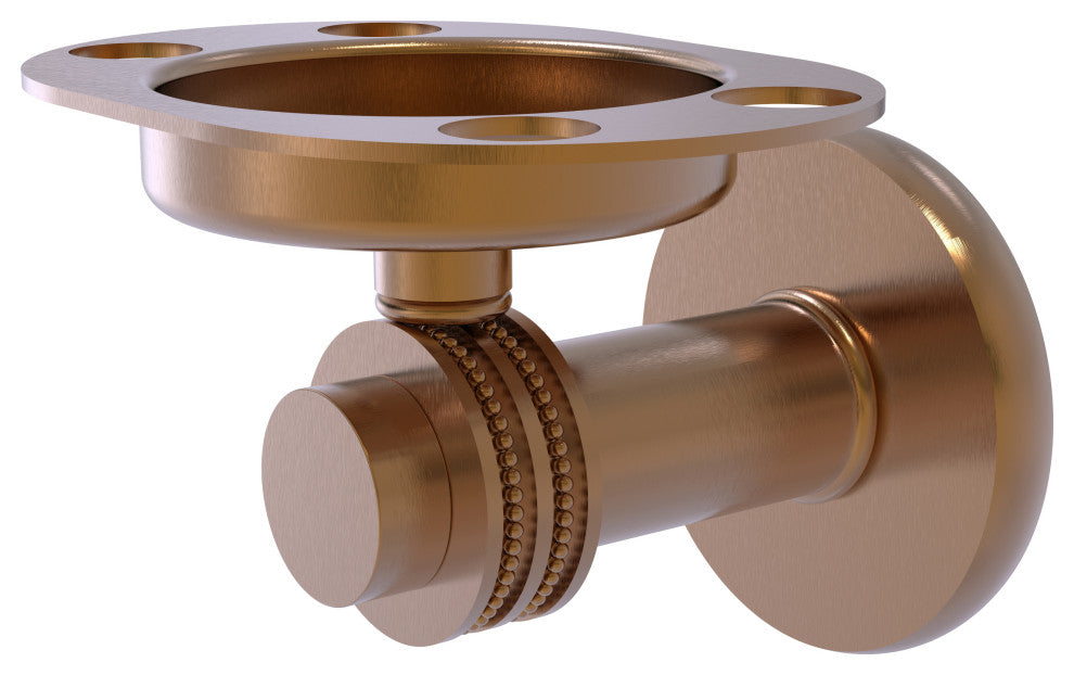 Mercury Tumbler and Toothbrush Holder with Dotted Accents, Brushed Bronze