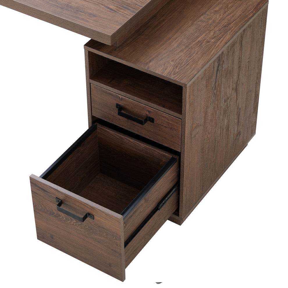 TATEUS Home Office Computer Desk Brown Writing Study Table