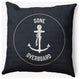 26x26" Gone Forever Overboard Nautical Decorative Indoor Pillow, Shark Blue