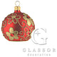 Red Cardholder Ornament With Gold Daisies