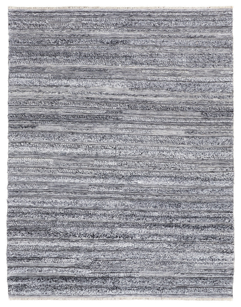 Weave & Wander Akton Shag Rug, Ivory/Dark Gray, 8ft x 10ft Rug