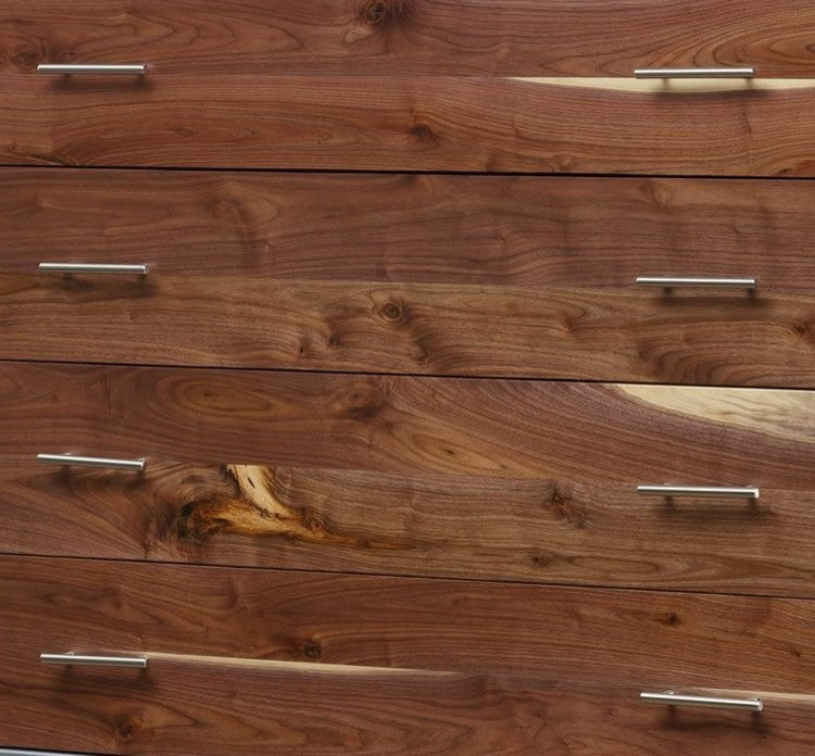 Squarepipe Chest Of Drawers, Walnut and Silver