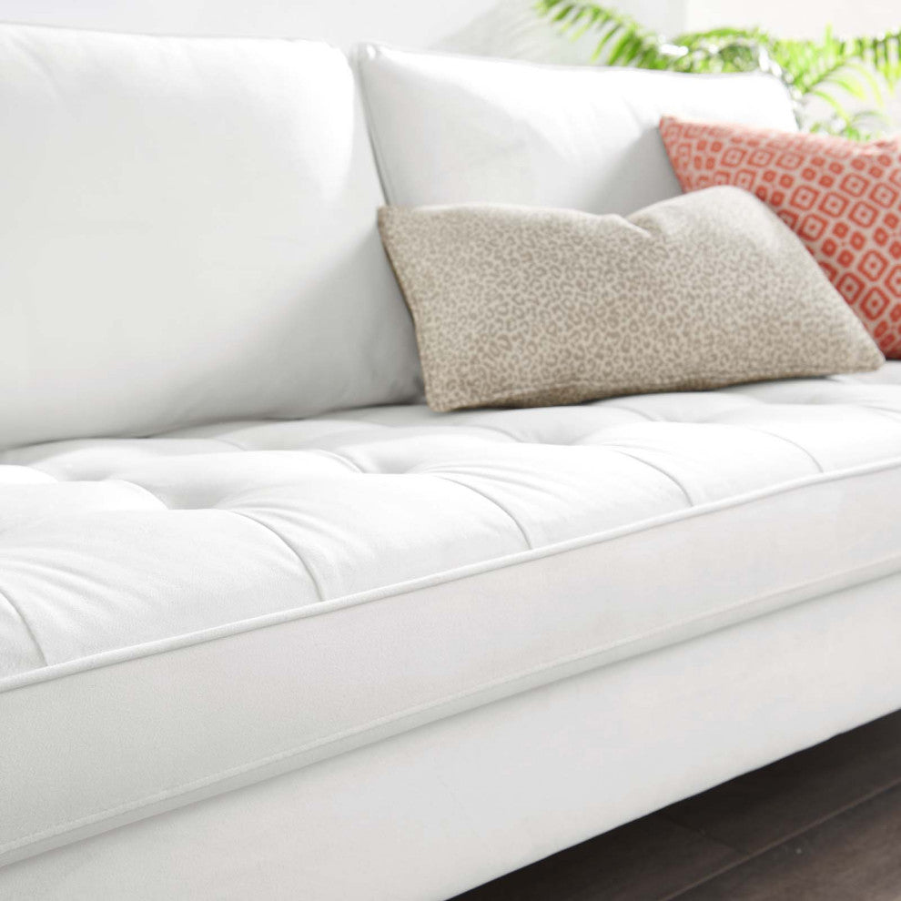 Sofa, Velvet, White, Modern, Living Lounge Room Hotel Lobby Hospitality
