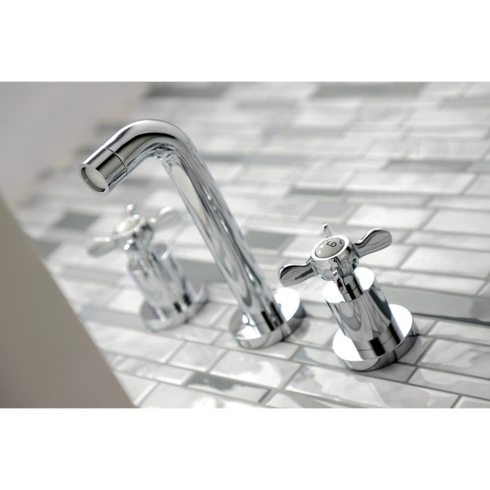 Kingston Brass KS8121BEX 2-Handle 8" Wall Mount Bathroom Faucet, Polished Chrome