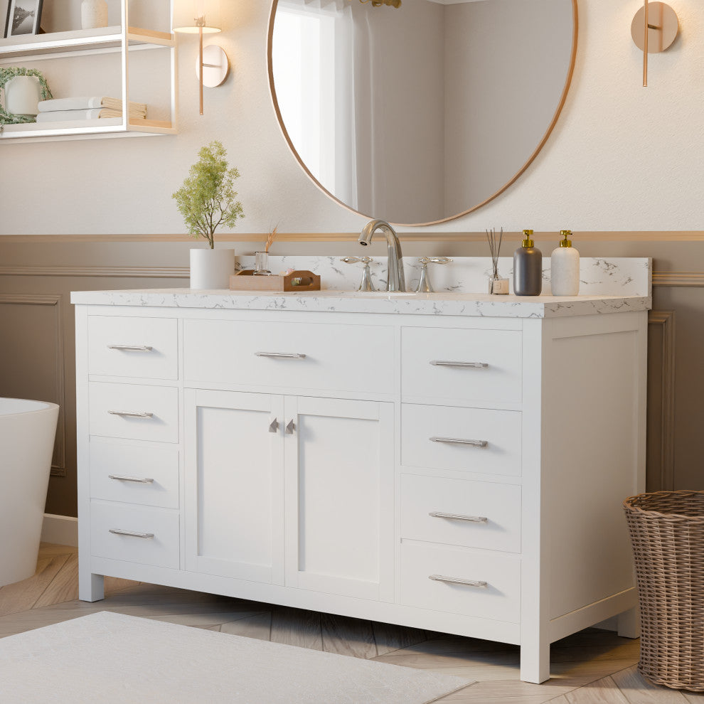 Caroline Bath Vanity with Cultured Marble Top