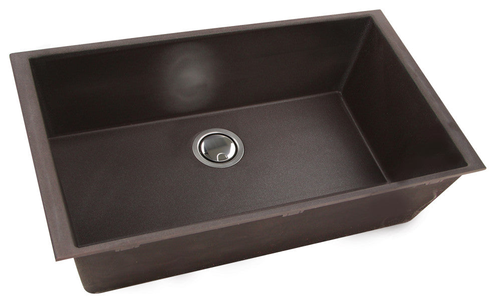 Nantucket Sinks PR3320-BR-UM 33" Granite Composite Sink, Brown