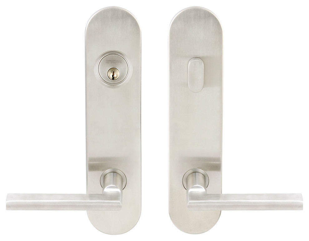 Sunrise Lever, Tubular Entry, Single Cylinder, Right Hand, Satin Stainless Steel
