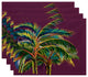 18"x14" Vacation, Floral Placemat, Set of 4, Purple