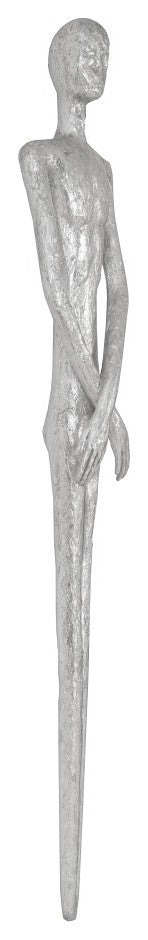 Skinny Male Wall Art, Resin, Silver Leaf