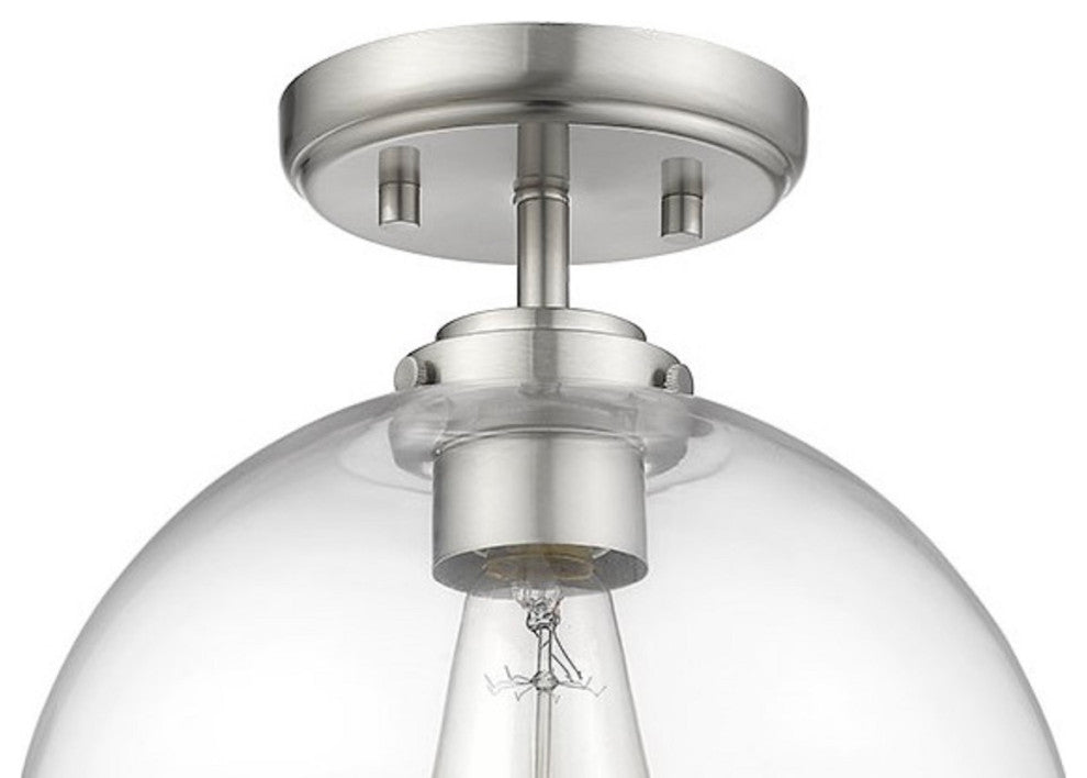 1 Light Retro Ceiling fixture, Satin Nickel