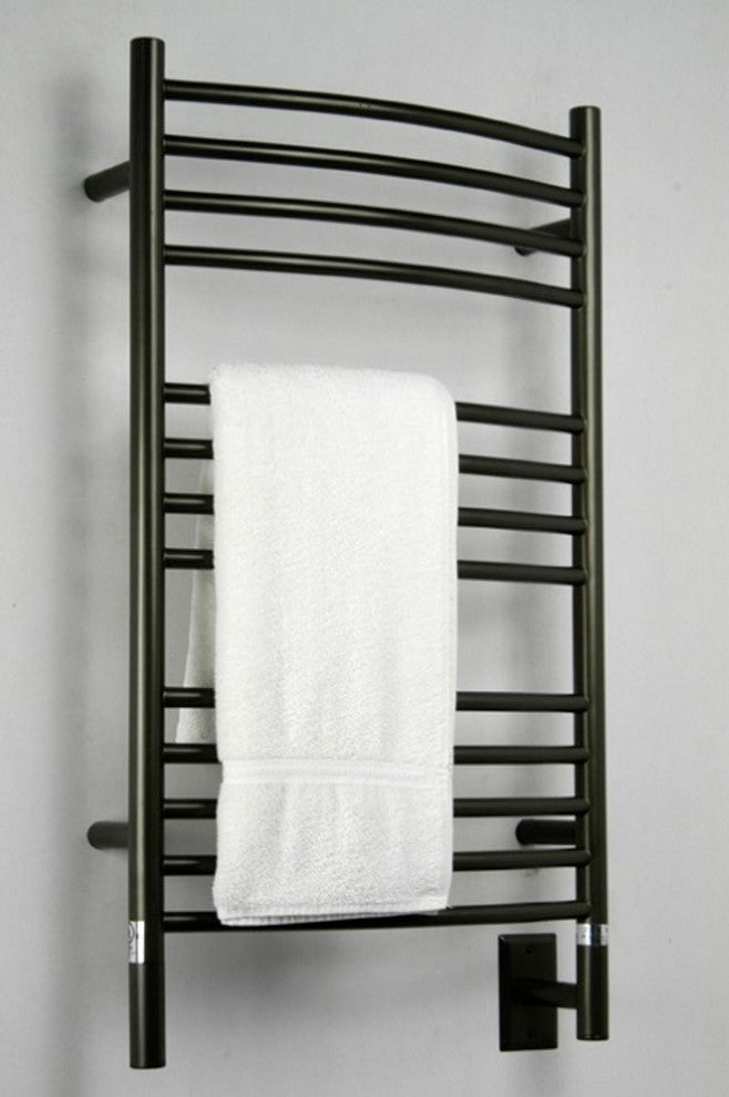 Hardwired Towel Warmer With Programmable Timer, Amba Jeeves C Curved, Bronze