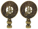 Royal Designs Good Fortune Oriental Motif Finial for Lamp, Antique Brass, 2