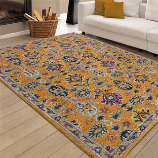 Boho Yveline Area Rug, Orange, 7'6" x 9'6", Floral