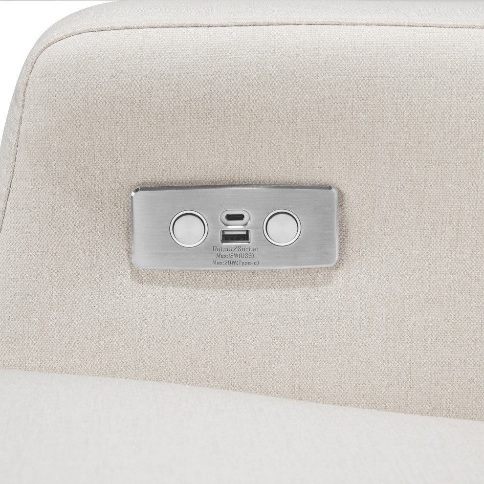 Crewe Electronic Recliner and Swivel Glider, Performance Cream Eco-Weave
