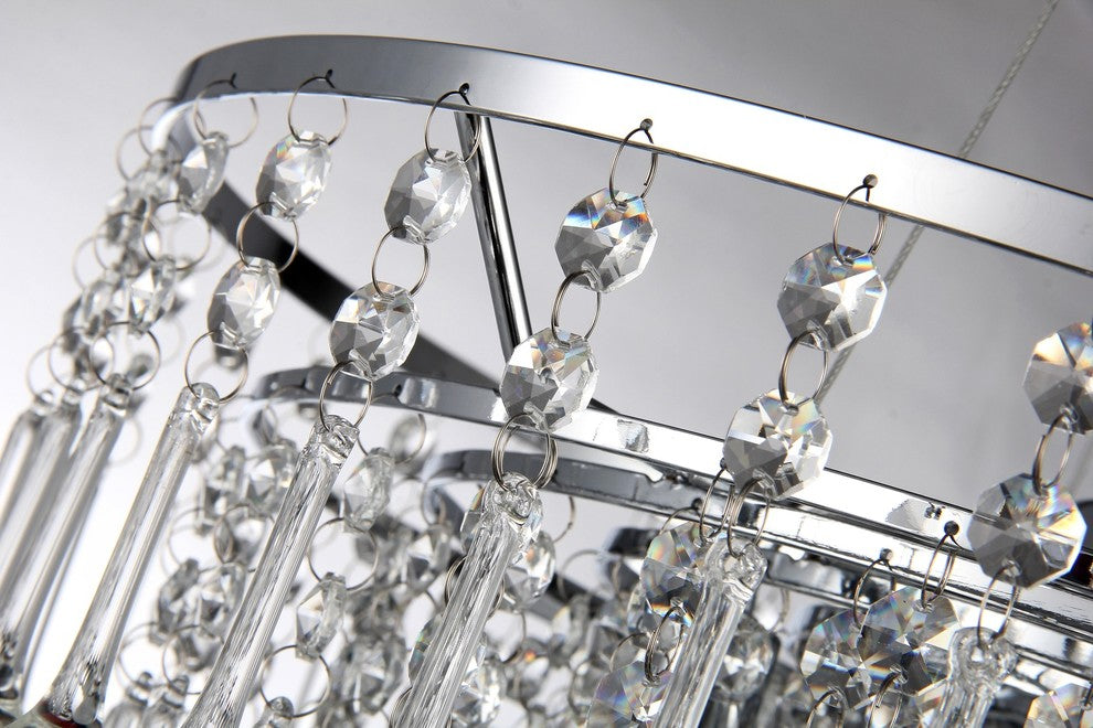 Kailee 5-Light Cascading Crystal Chandelier Chrome Ceiling Fixture Glam