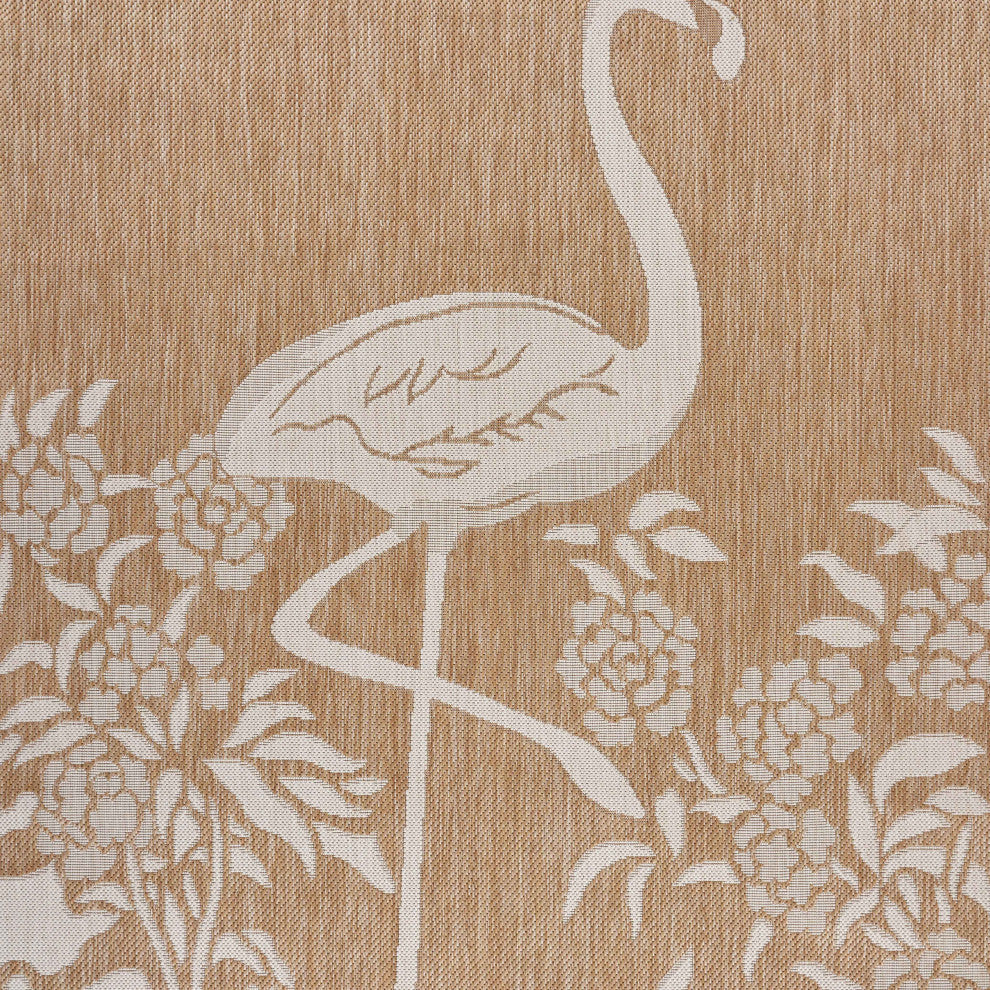 Natural Flamingo Indoor/Outdoor Rug, 7'9"x9'9"