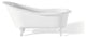 Cheviot Products Slipper Cast Iron Bathtub With Faucet Holes, White