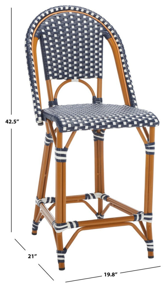 Safavieh California Counter Stool, Navy / White