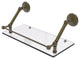 Prestige Monte Carlo 18" Floating Glass Shelf with Rail, Antique Brass