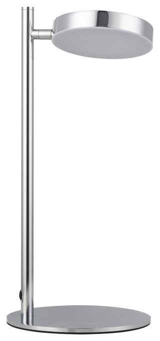 Fia 1 Light LED Table Lamp, Satin Chrome