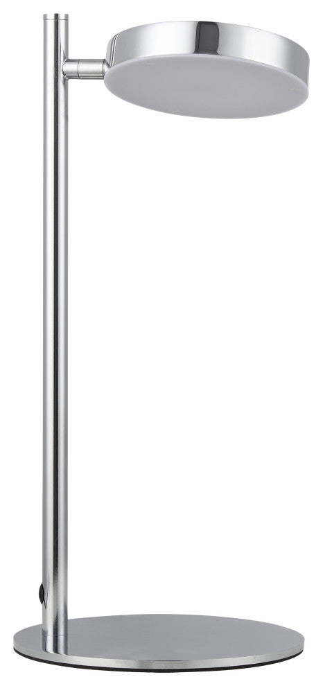 Fia 1 Light LED Table Lamp, Satin Chrome