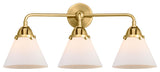 Large Cone Bath Vanity Light, Satin Gold, Matte White, Matte White