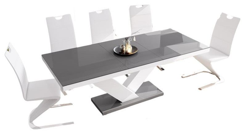 TORIA Dining Set, Grey/White/ White