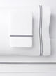 1000 Thread Count 2 Stripe Embroidery Sheet Set, Dark Grey on White, Full Sheet