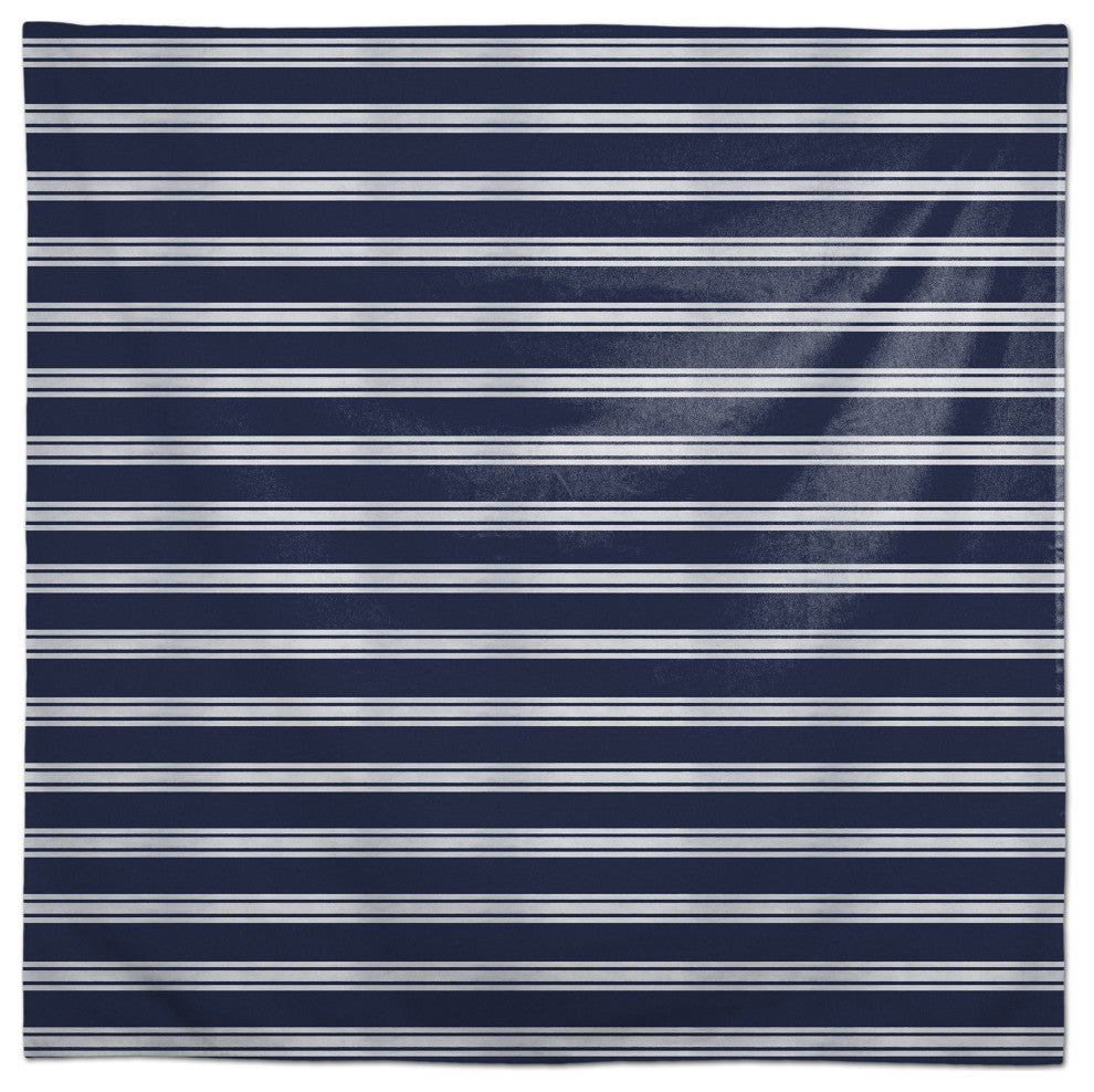 Navy and White Stripes 58x58 Tablecloth
