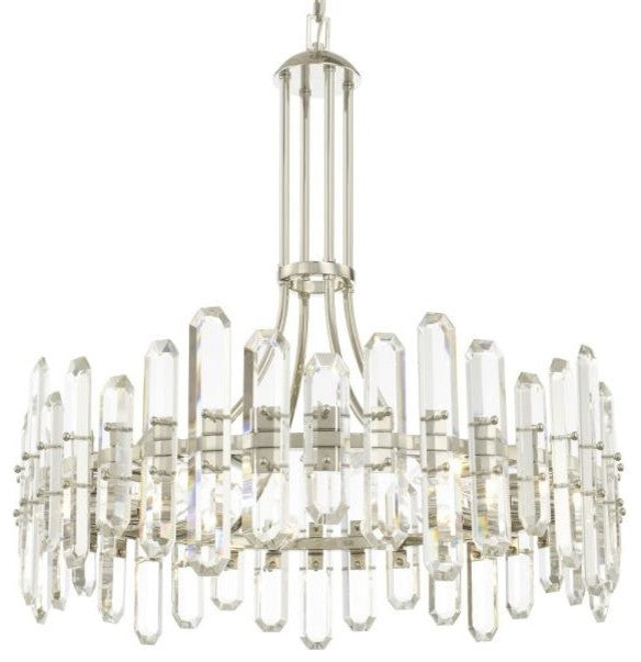 Crystorama BOL-8889-PN, 12-Light Chandelier, Polished Nickel