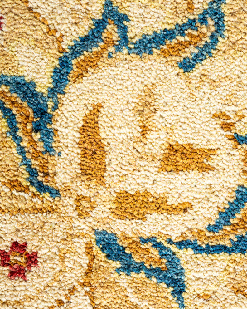 Eclectic, One-of-a-Kind Hand-Knotted Area Rug Ivory, 9' 2" x 12' 3"