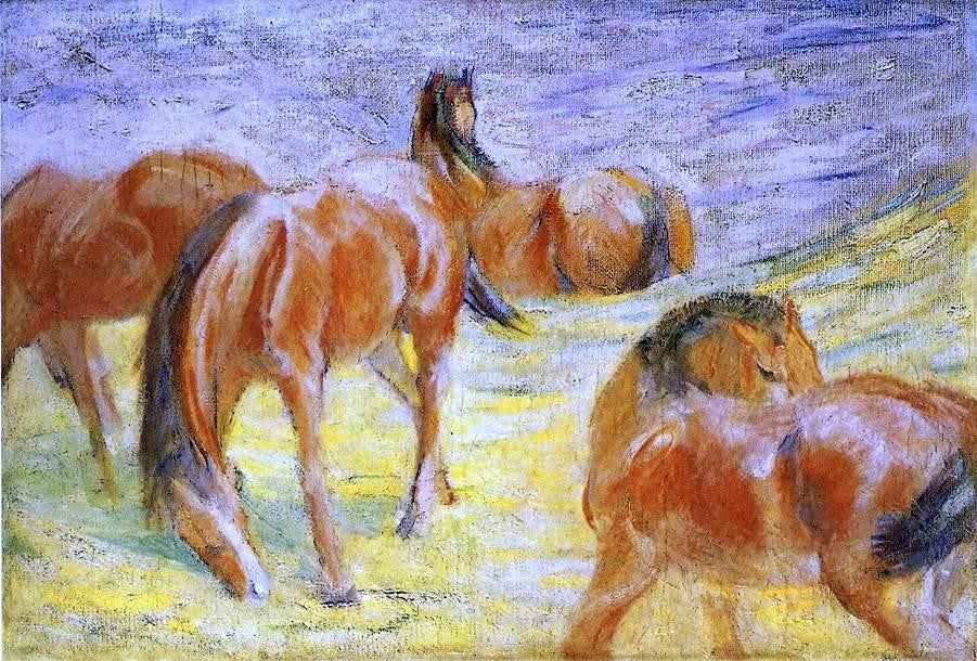 Franz Marc Grazing Horses, 18"x27" Wall Decal