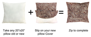 Paisley Suede 4 Piece Pillow Shell Set, Purple Ash, 20"x20"