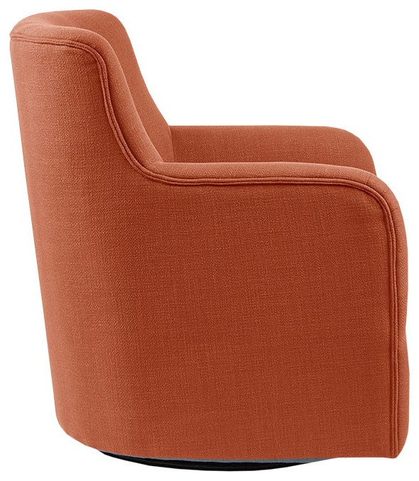 Madison Park Adele Mid Back Round Arm Motion Chair, Spice Orange
