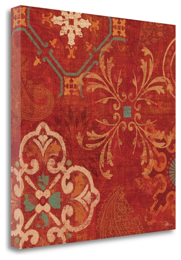"Crimson Stamps II" By Pela Studio, Giclee Print on Gallery Wrap Canvas