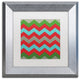 Color Bakery 'Xmas Chevron 7' Matted Framed Art, Silver Frame, White Mat, 11x11