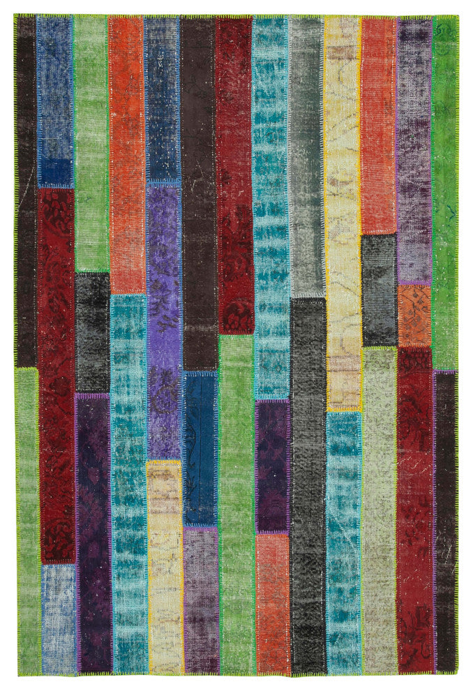 Rug N Carpet - Handmade Anatolian 6' 8" x 9' 11" Antique Patchwork Area Rug