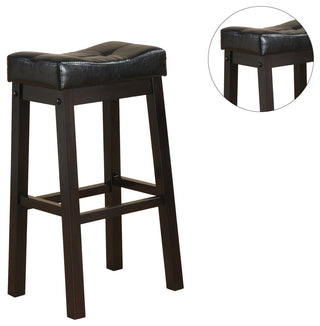 Set of 2 Bar Stools,, Black and Cappuccino