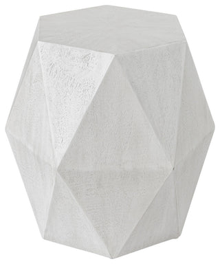 Volker White Geometric Accent Table