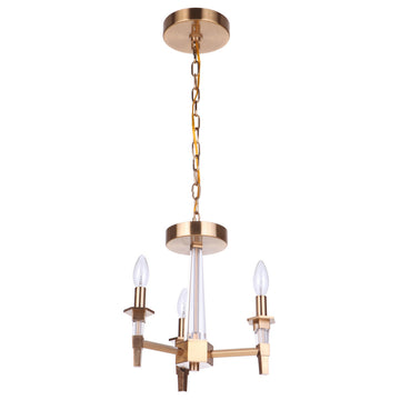 Tarryn 3 Light Convertible Semi Flush In Satin Brass (53253-SB)