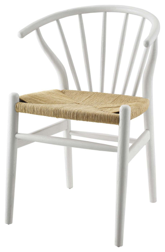 Side Dining Chair, Set of 2, Wood, White, Modern, Bistro Restaurant Hospitality