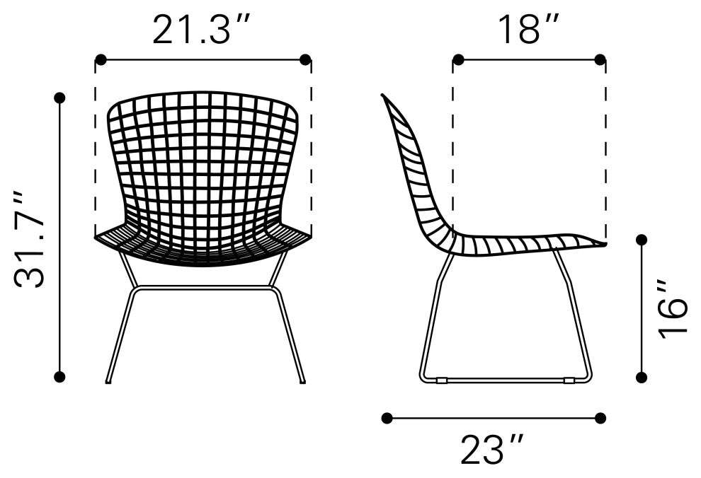 Wire Dining Chair (Set of 2) Chrome