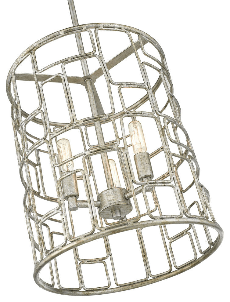Amoret 3-Light Antique Silver Convertible Pendant
