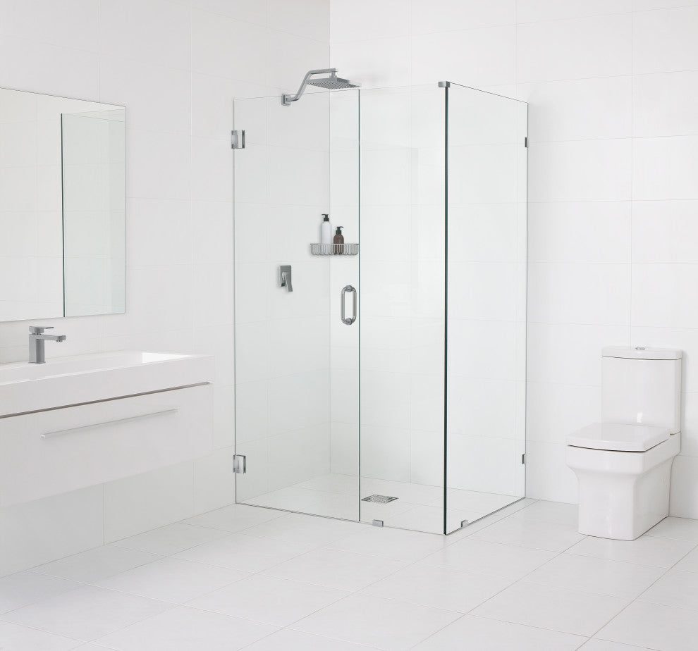 78"x44"x35" Frameless 90 Degree Shower Enclosure Wall Hinge, Brushed Nickel